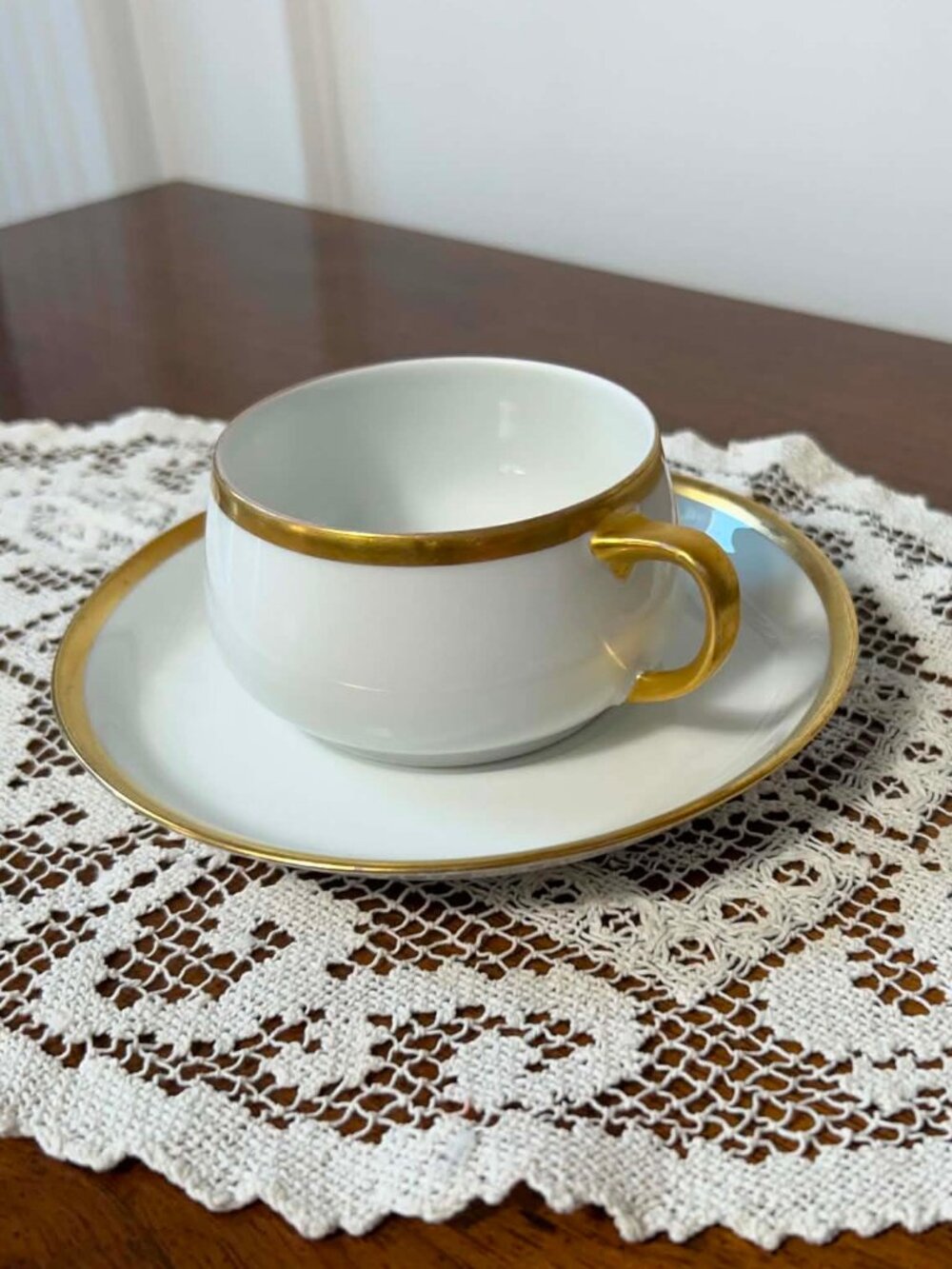 Paul Müller Selb Bavaria gold band porcelain teacup and saucer set